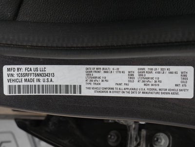 2022 RAM 1500 Big Horn/Lone Star BACK COUNTRY PKG