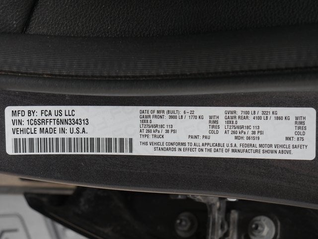 2022 RAM 1500 Big Horn/Lone Star BACK COUNTRY PKG