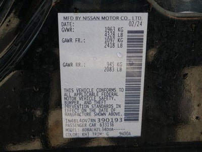2024 Nissan Altima 2.5 SV