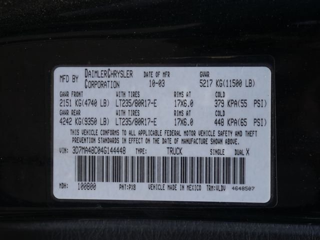 2004 Dodge Ram 3500 SLT 5.9L HO