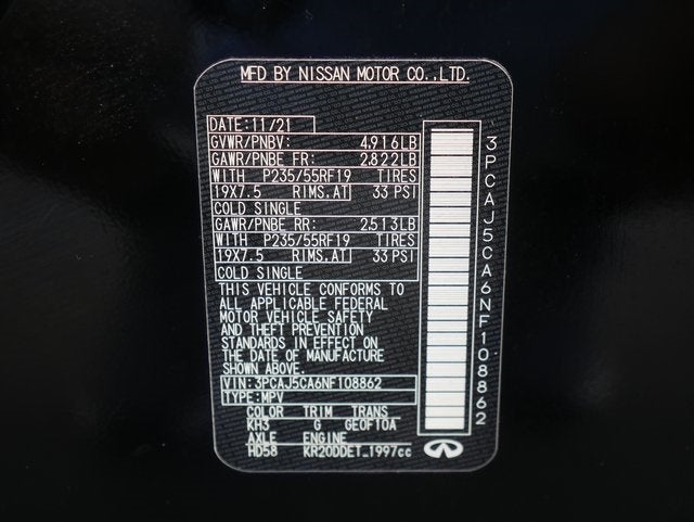 2022 INFINITI QX50 ESSENTIAL