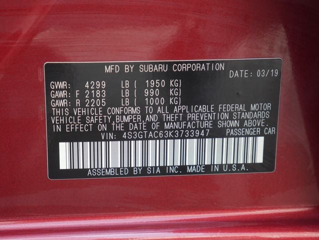 2019 Subaru Impreza 2.0i Premium