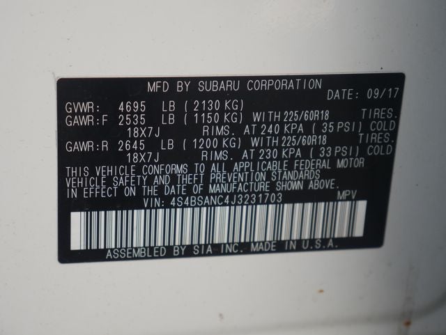 2018 Subaru Outback 2.5i Limited