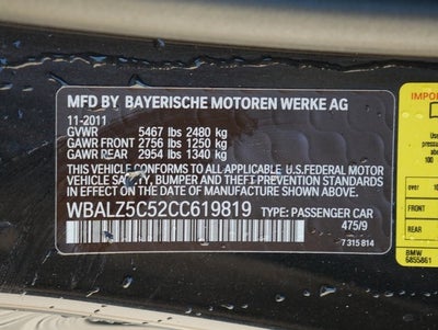 2012 BMW 6 Series 650i xDrive